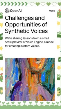 Voice Engine – OpenAI公布的AI语音合成和声音克隆模型