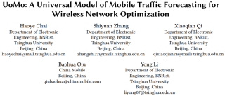 KDD 2025 - UoMo来了，首个无线网络流量预测模型，一个框架搞定三类任务