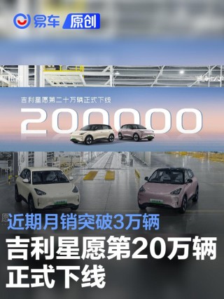 吉利星愿第20万辆正式下线 近期月销突破3万辆