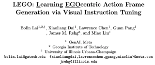 ECCV2024 Oral - 第一视角下的动作图像生成，Meta等提出LEGO模型