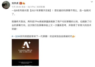一加 9 Pro 获DisplayMateA+认证，提前带来下一代屏幕