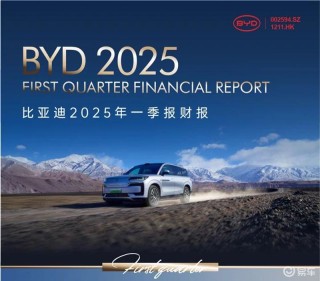 比亚迪2025年第一季度营业收入1704亿元 同比增长36.3%
