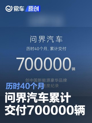 问界汽车累计交付700000辆 历时40个月