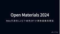 Open Materials 2024 – Meta 开源的大型开放数据集和配套预训练模型