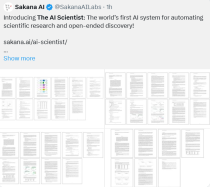 首个全自动科学发现AI系统，Transformer作者创业公司Sakana AI推出AI Scientist
