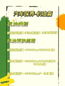 汽车保养机油怎么选择，机油保养多少钱