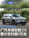 广汽丰田铂智3X累计交付突破1万台 售10.98万元起