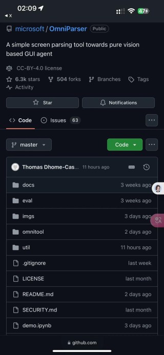 OmniParser – 微软推出的屏幕解析工具，将UI截图转换为结构化数据