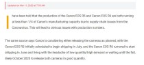 受疫情影响 网传EOS R5与R6发售日延迟