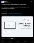 苹果AI新进展：Qwen3已全面“登陆”苹果MLX框架