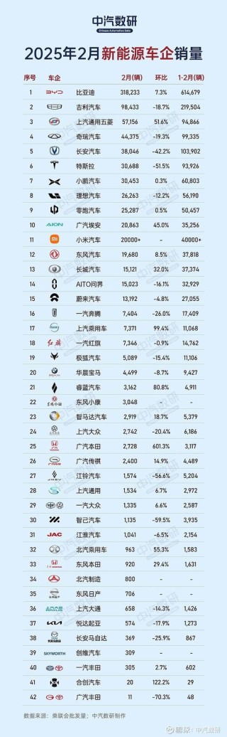 2025车企
