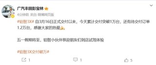 广汽丰田铂智3X累计交付突破1万台 售10.98万元起