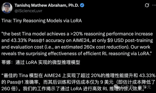 只要9美元！LoRA+强化学习，DeepSeek 1.5B推理性能暴涨20%