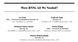 图灵奖得主Yoshua Bengio新作：Were RNNs All We Needed-