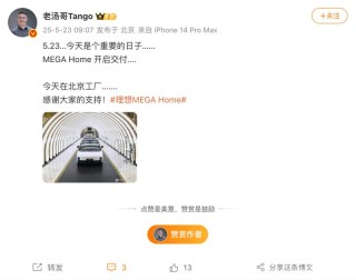 理想MEGA Home家庭特别版开启交付 售价55.98万元