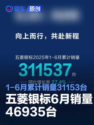五菱银标6月销量46935台 1-6月累计销量311537台