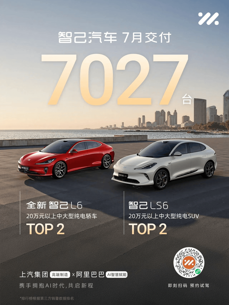 智己汽车7月交付7027台 同比、环比均稳健增长  第2张