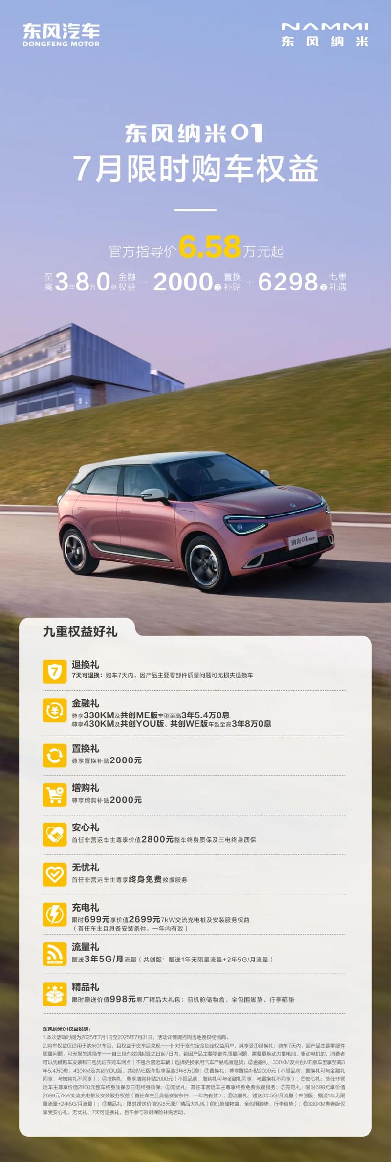东风纳米推7月限时购车权益 纳米06限时7.99万元起  第3张
