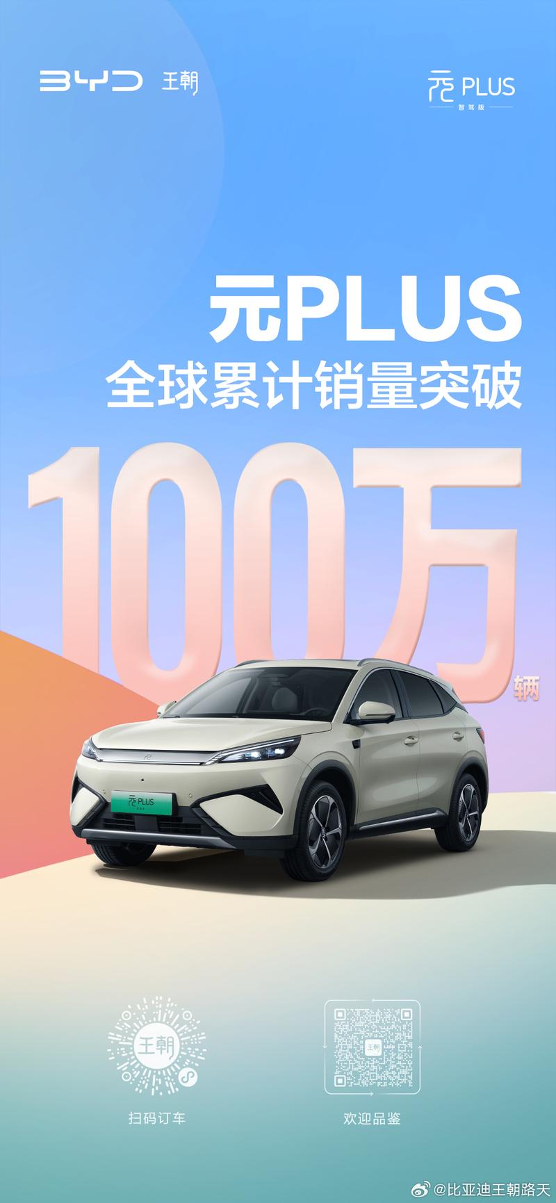比亚迪元PLUS全球累计销量突破100万辆 里程碑时刻  第2张