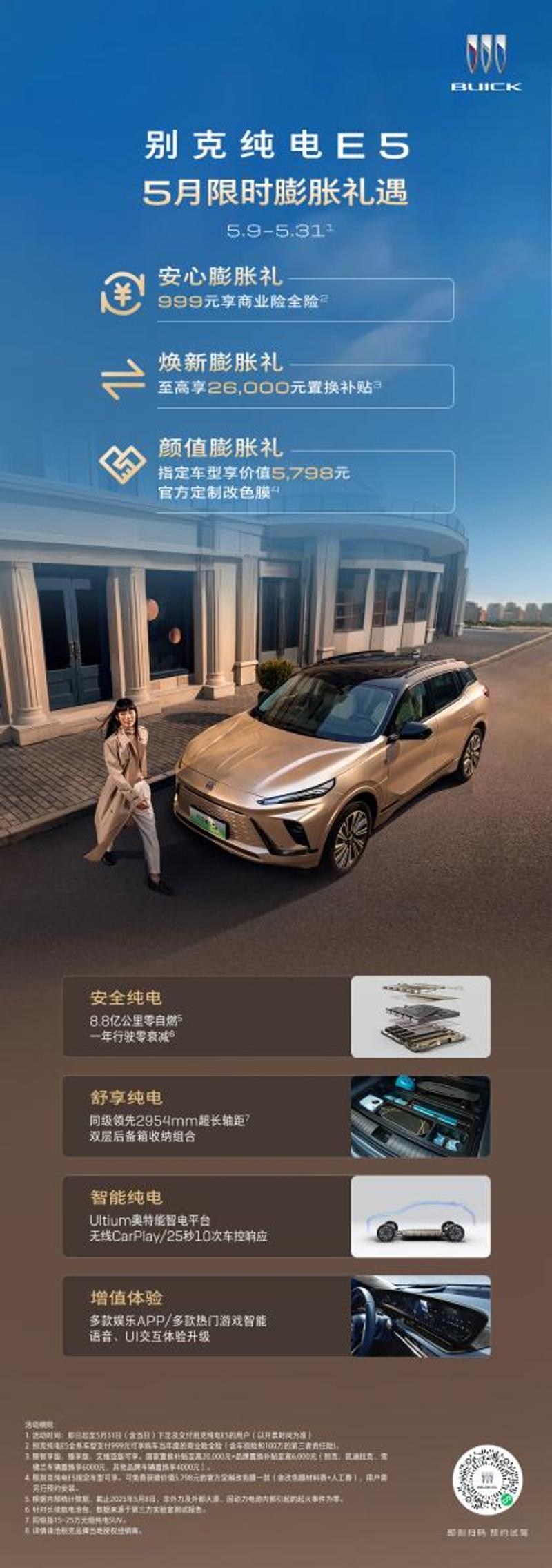 别克纯电E5推出5月限时膨胀礼遇 999元可享商业险全险  第2张