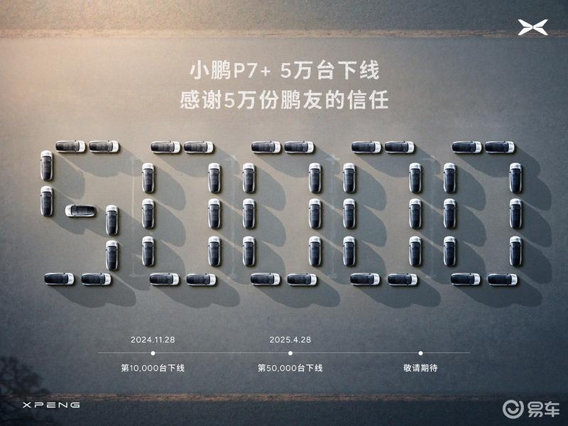 小鹏P7+第50000台车正式下线 里程碑时刻  第3张