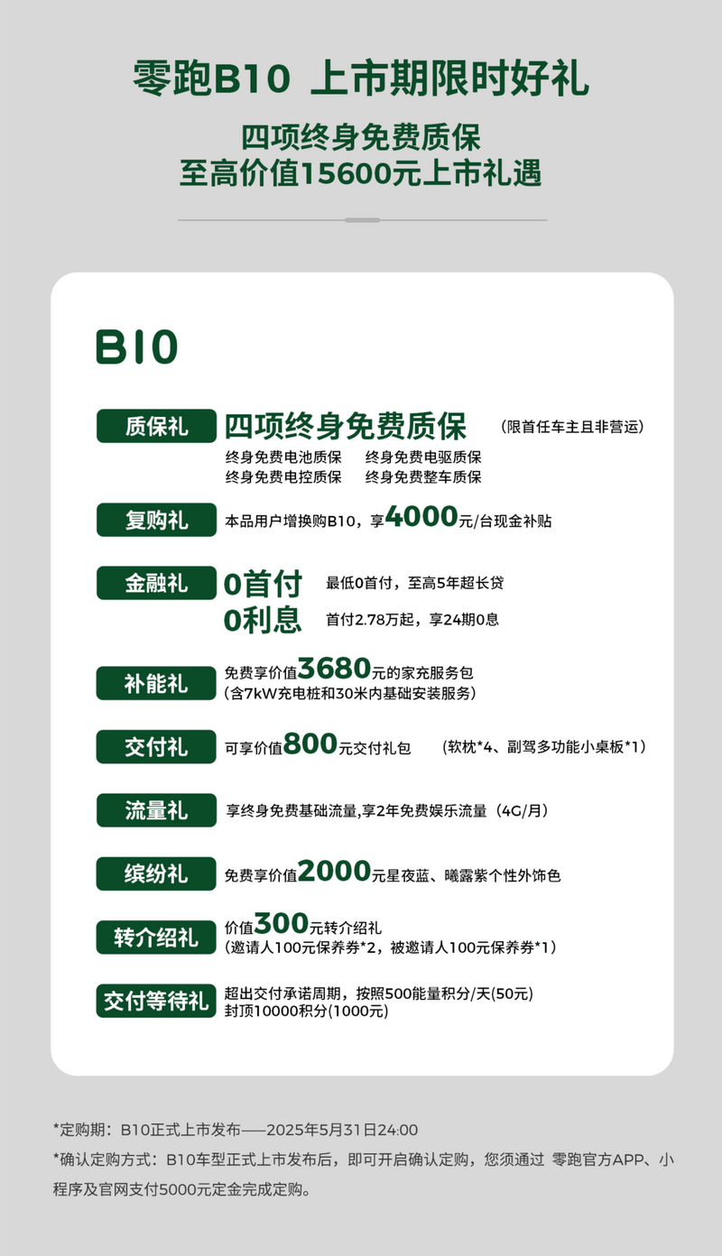 零跑5月政策权益公布 限时一口价9.48万元起  第4张