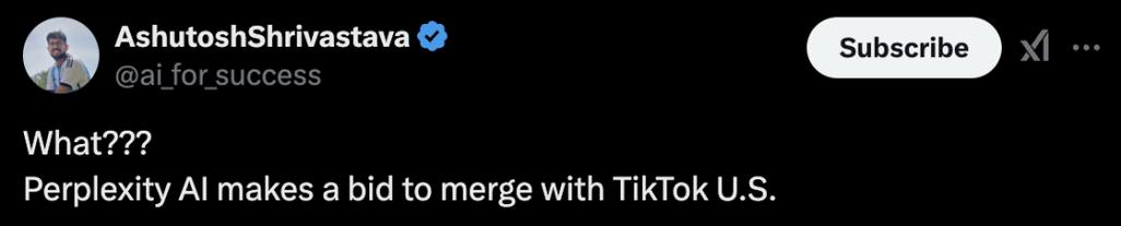 Perplexity AI提议与TikTok美国合并  第2张