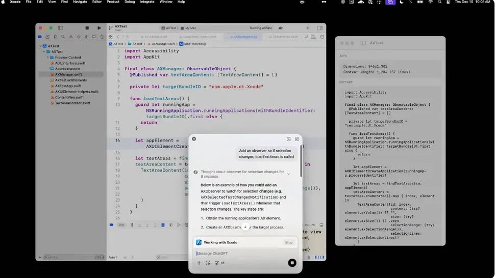 OpenAI发布季第十一天：ChatGPT深度集成Mac应用，从Chatbot变身AI Agent  第1张