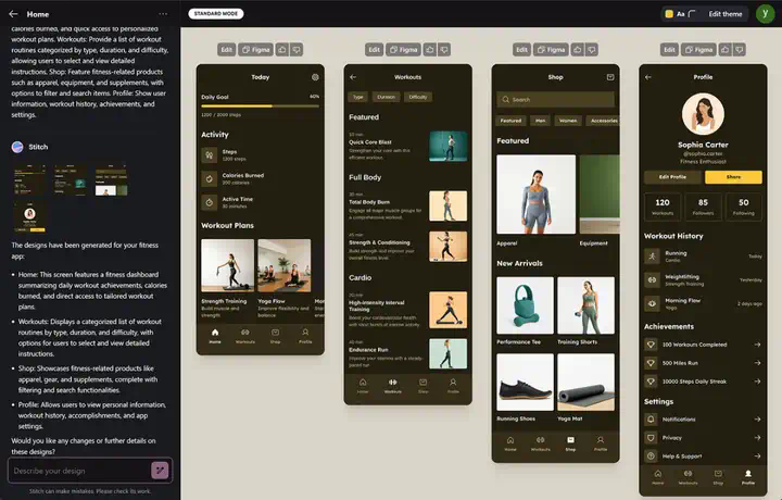我测了Google Stitch：AI 直接出 UI 源文件，Figma 的压力不小了......  第7张