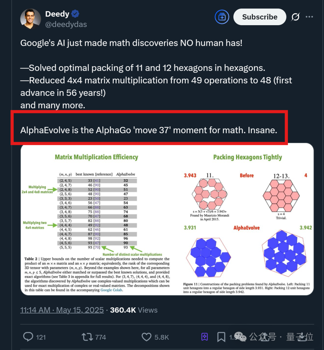打破56年数学铁律！谷歌AlphaEvolve自我进化实现算法效率狂飙，堪比AlphaGo“神之一手”  第1张