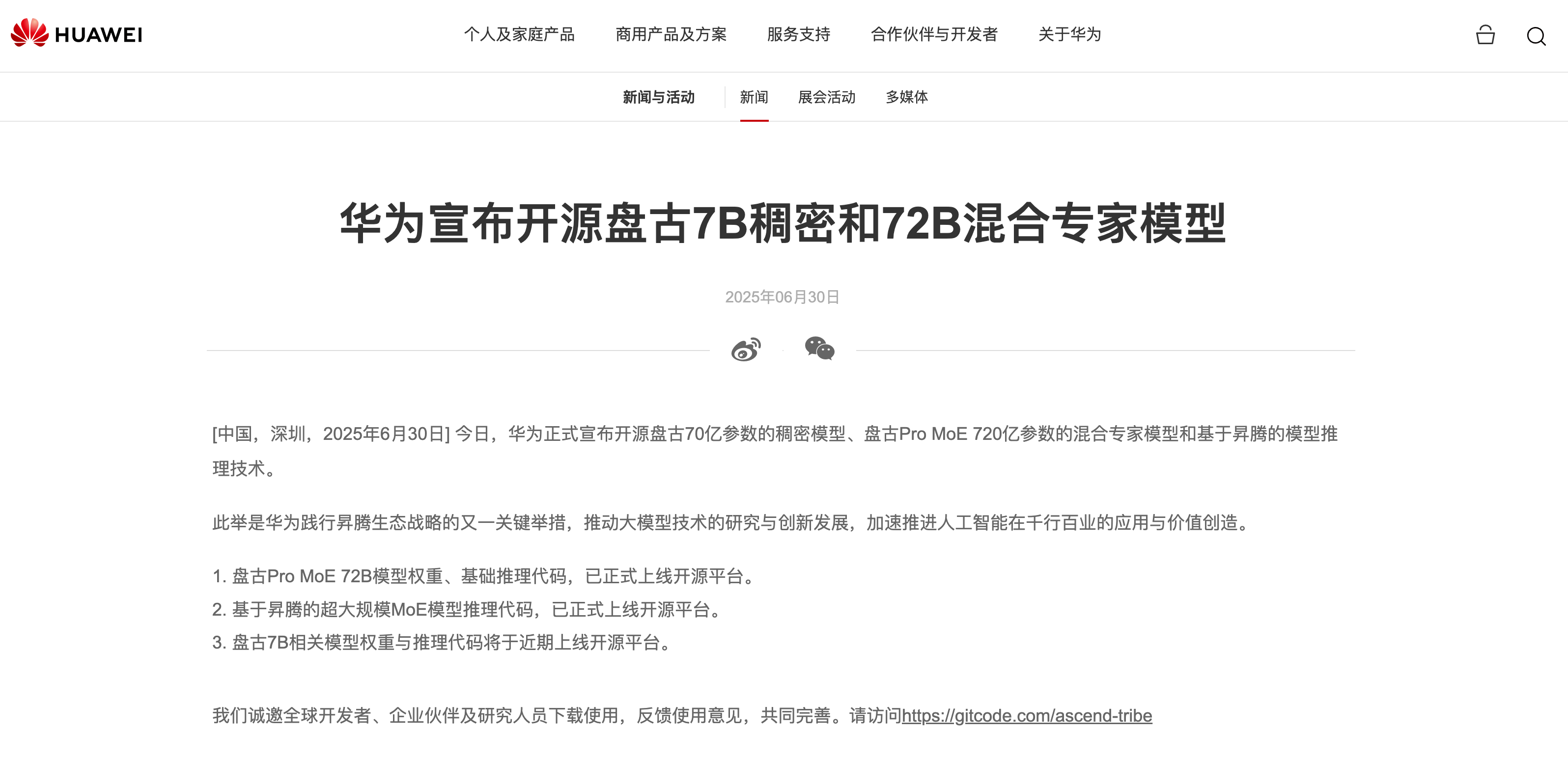 刚刚！华为首个开源大模型来了  第2张