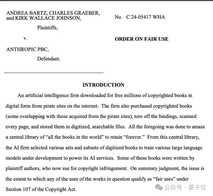 AI“读书”合法了：美法院最新裁定，无需作者同意，已购书籍可用于训练AI  第1张
