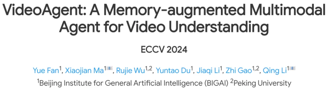 ECCV 2024 - 比基准高30%，媲美Gemini 1.5 Pro，基于记忆的视频理解智能体来了  第1张
