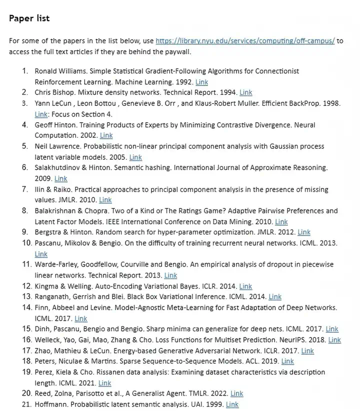 NYU教授公布2025机器学习课程大纲：所有人都在追LLM，高校为何死磕基础理论？  第11张