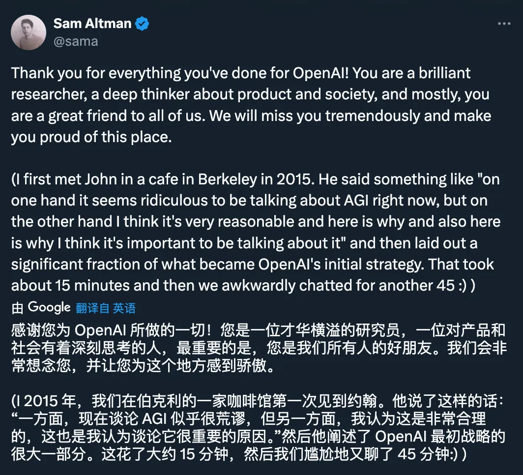 OpenAI人事地震：奥特曼盟友Brockman长期休假，联创Schulman转投Anthropic，产品负责人已离职  第6张