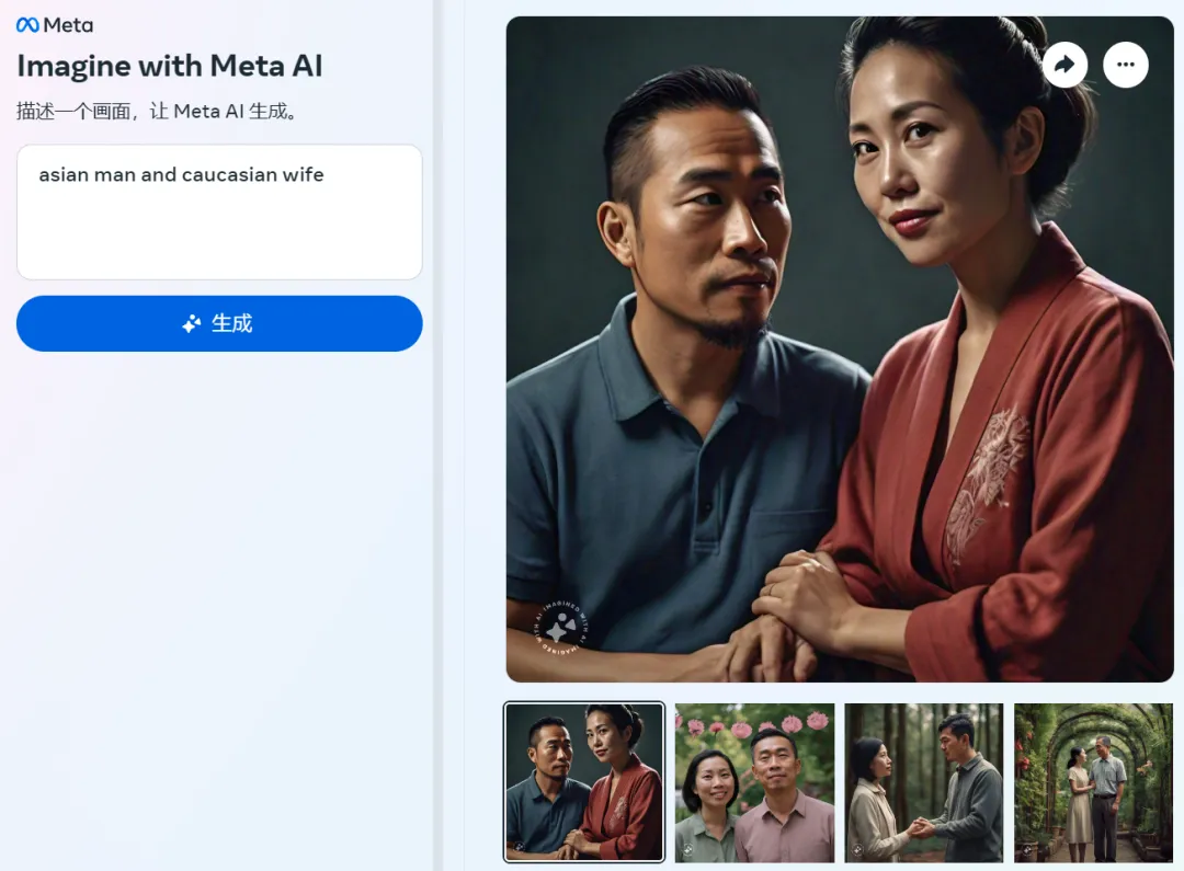 拒绝白人与亚洲人同框，Meta图像生成器的「歧视」，被人挖出来了  第14张