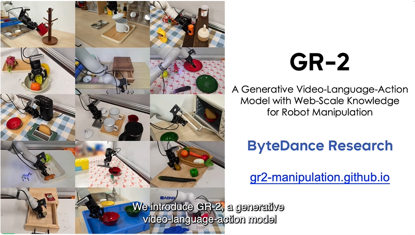 GR-2登场！ByteDance Research提出机器人大模型，具备世界建模和强大泛化能力  第1张