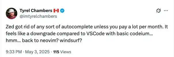 胜过 Cursor、Windsurf？60 万行 Rust 打造的“世界上最快的 AI 代码编辑器”来了！  第9张