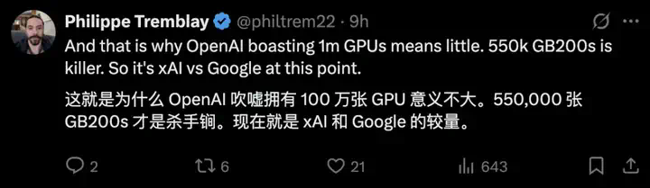 孙正义被奥特曼忽悠，五千亿星际之门流产？马斯克豪言：要上5000万块GPU！  第12张
