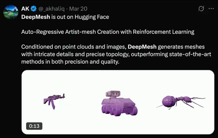 清华朱军团队 - 从点云到高保真三维网格：DeepMesh突破自回归生成瓶颈  第17张