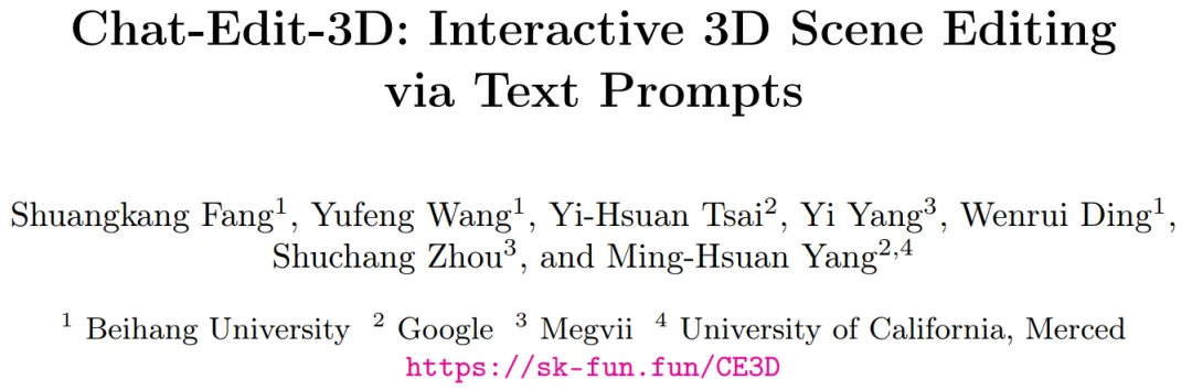 ECCV 2024 - 像ChatGPT一样，聊聊天就能实现三维场景编辑  第1张