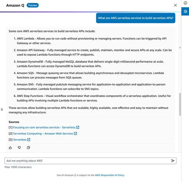 亚马逊 AWS 推出 AI 聊天机器人 Amazon Q 为企业提供服务  第4张