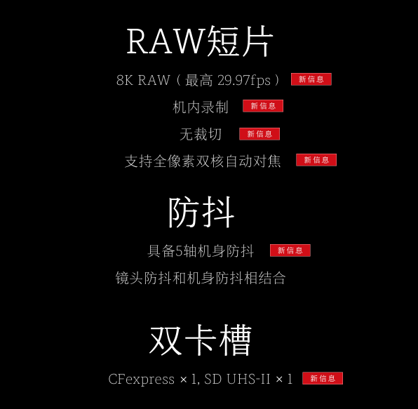 无裁切8K／RAW30p 佳能公布EOS R5相机规格  第3张